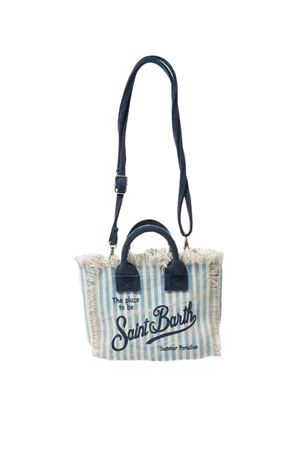 Borsa a mano Vanity in canvas di cotone celeste SAINT BARTH KIDS | VAMI00103449L